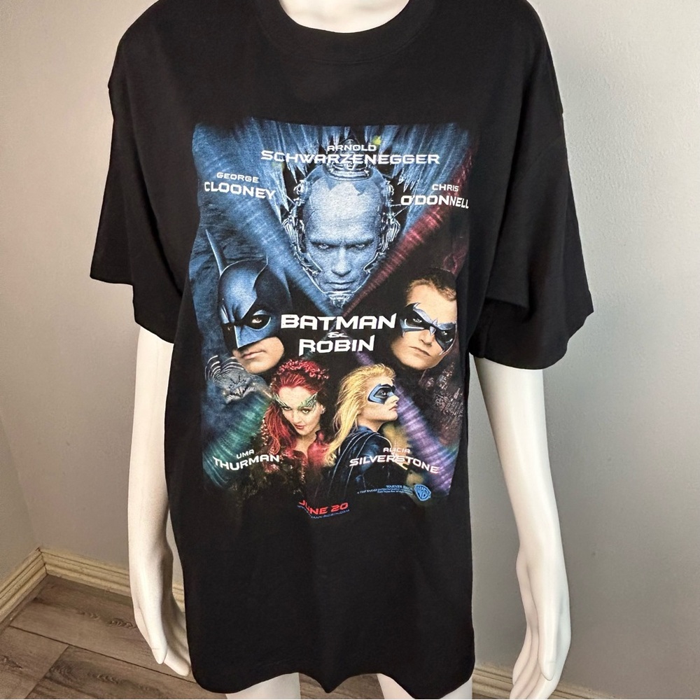 Vintage 1997 DC Comics WB NWT Batman & Robin Movie Graphic T-Shirt XLarge Unisex